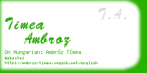 timea ambroz business card